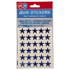 Quik Stik Labels Stars 150 Pack Blue