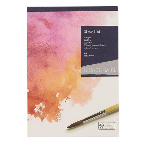 Uniti Platinum Sketch Pad 300gsm A5 10 Sheets