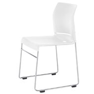 Buro Seating Envy Stacking Chair White Reflective Silver Frame White