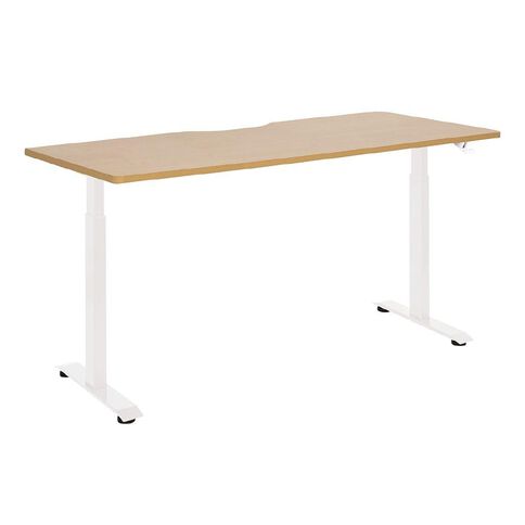 Jasper J Emerge Pneumatic Height Adjustable Desk 1800 White/Beech