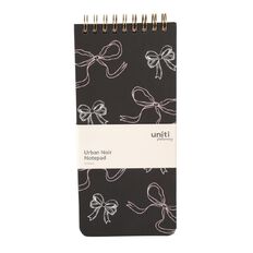 Uniti Stationery Urban Noir Bow Hard Cover Spiral Notepad
