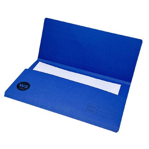 WS Manilla Document Wallet Navy Foolscap