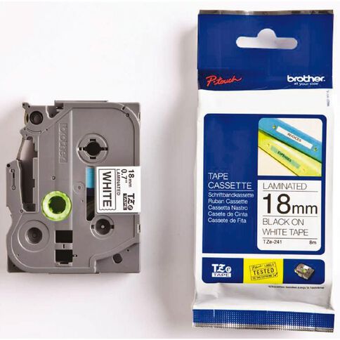 Brother Label Tape Tze-241 18mm Black On