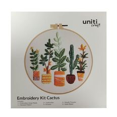 Uniti Craft Adults Embroidery Kit Cactus