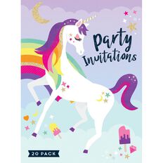 Artwrap Unicorn Padded Invitations 145mm x 195mm 20 Pack