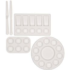 Uniti Plastic Palette & Knife Set 5 Piece