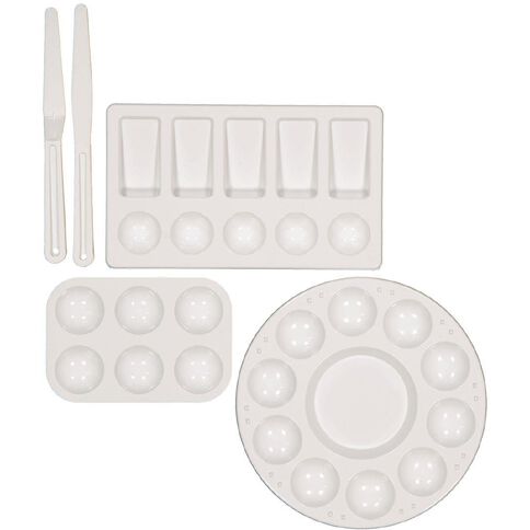 Uniti Plastic Palette & Knife Set 5 Piece