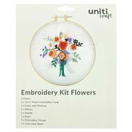 Uniti Embroidery Kit Flowers 16cm