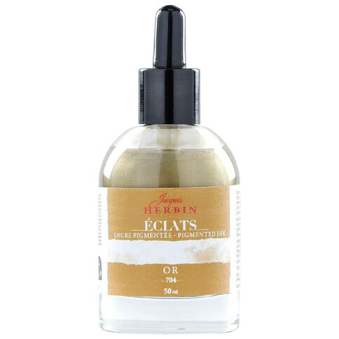 Jacques Herbin Eclats Pigmented Ink Gold 50ml