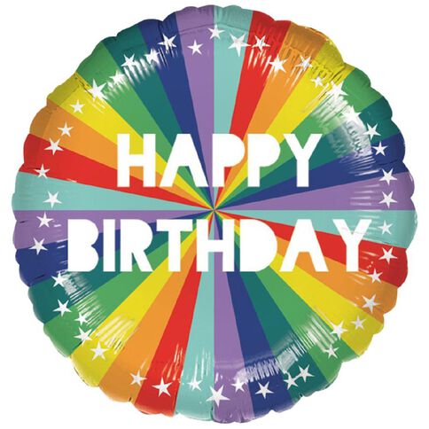 Amscan 45cm Standard Candy Rainbow Happy Birthday