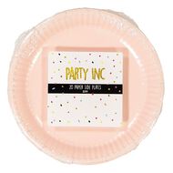 Party Inc Paper Side Plates 18cm Pastel Pink Mid 20 Pack