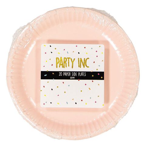 Party Inc Paper Side Plates 18cm Pastel Pink Mid 20 Pack