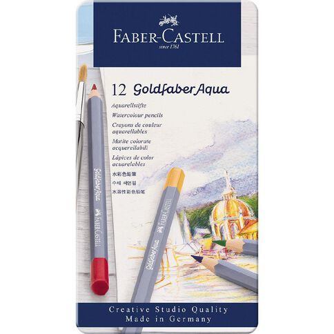 Faber-Castell Goldfaber Aqua Watercolour Pencils in Tin 12 Pack