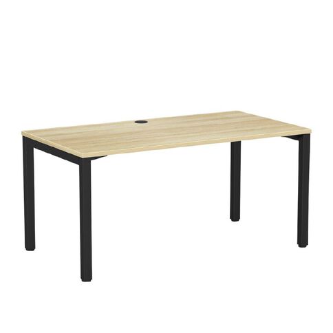 Knight Cubit Desk 1500 Black Frame Atlantic Oak Top