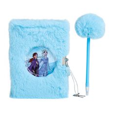 Frozen Disney Fluffy Notebook Lockable Set Blue Light A5