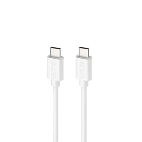 Moki USB-C to USB-C SynCharge Cable 1m - Classic White