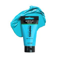 Reeves Fine Acrylic Paint Fluorescent Blue 75ml