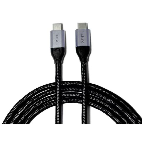 Tech.Inc 100W USB C Cable 2m Black