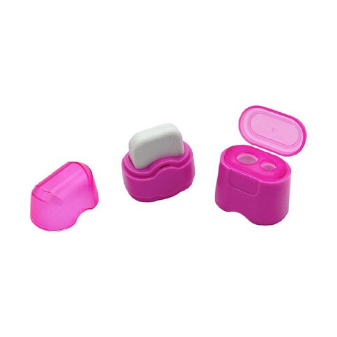WS Pencil Sharpener and Eraser Combo Pink