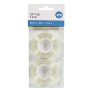 WS Office Clear Tape 18mm x 33m Small Core 2 Pack