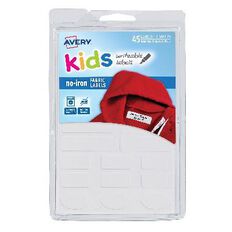 Avery Kids Kids No-Iron Fabric 45 Labels 3 Pack White