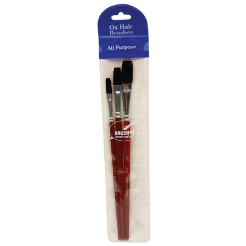 DAS Brush Set Das Ox Hair Flat 3 Pack Black