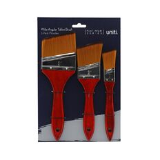 Uniti Platinum Wooden Wide Angular Taklon Brush 3 Pack