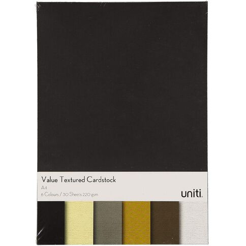 U-Do Value Cardstock Textured 216gsm 30 Sheets Neutral A4