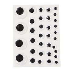 Kookie Adhesive Wiggly Eyes 2 Sheets Black Large