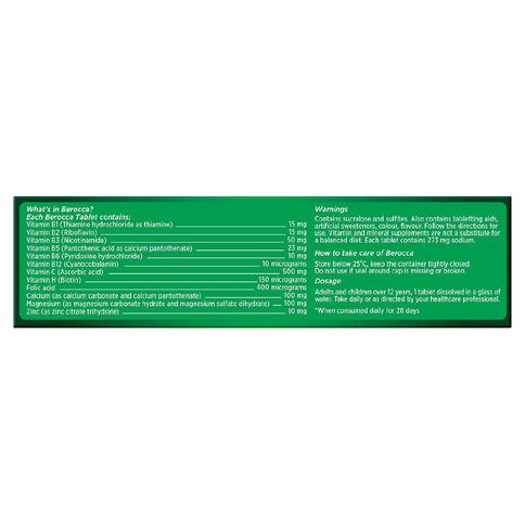 Berocca Energy Vitamin B & C Orange Flavour Effervescent Tablets 15 Pack