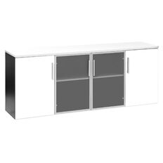 Jasper J Emerge Wood/Glass Doors Credenza 1800 White/Ironstone