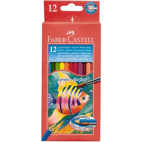 Faber-Castell Watercolour Pencils 12 Pack Multi-Coloured 12 Pack