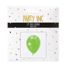 Party Inc Balloons Solid Colour Green 25cm 25 Pack