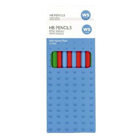 WS Name Plate HB Pencil Assorted Assorted 10 Pack