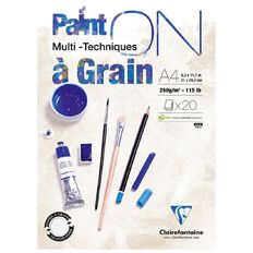 Clairefontaine PaintON Pad Grain White A4 20 sheet White
