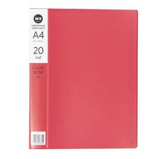 WS Clear Book 20 Leaf Red Mid A4