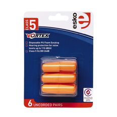 Esko Vortex Orange Disposable Earplugs foam uncorded Class 5 26dB Pack