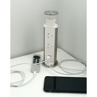 Jasper J Desk Pop Top Electrical Outlet With Two Std Plugs & Usb-a/usb-c