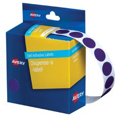 Avery Purple Dispenser Dot Stickers 14mm diameter 1050 Labels