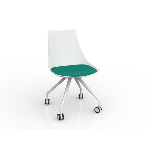 Luna White Emerald Chair Green Mid