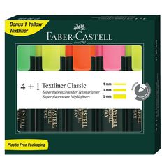 Faber-Castell Highlighters Multi-Coloured 4 Pack