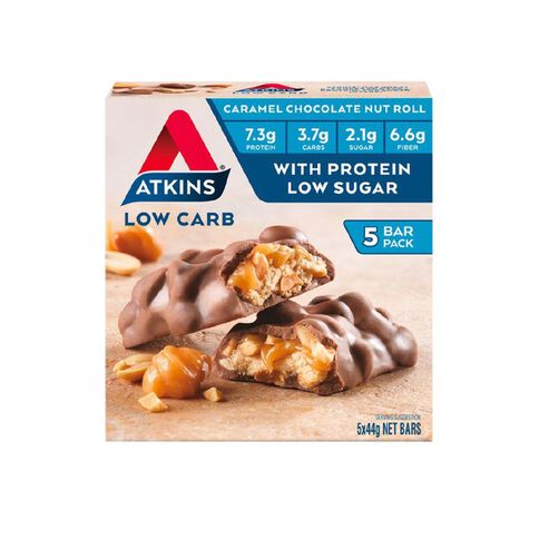 Atkins Caramel Choc Nut Roll Bar 5 Pack 5 Pack