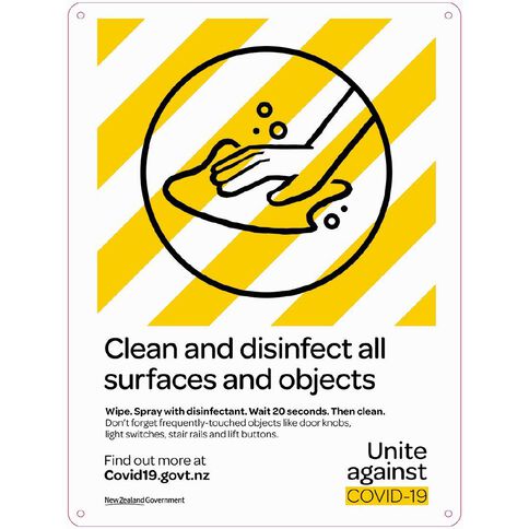 WS COVID Sign CLEAN AND DISINFECT