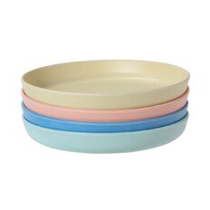 Living & Co Kids Bamboo Mix Bowl Plate Multi-Coloured 4 Pack