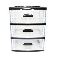 Taurus Storage Drawers A2 Black 3 Tier