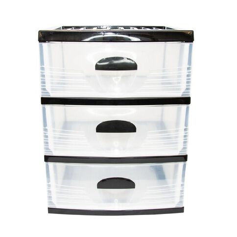 Taurus Storage Drawers A2 Black 3 Tier