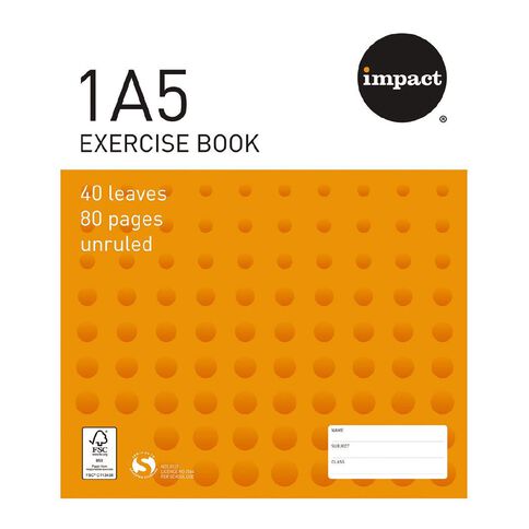 WS Exercise Book 1A5 (UB) Blank 40 Leaf Orange | Warehouse ...