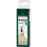 Faber-Castell Ecco Pigment Fibre Tip Pen Wlt (0.2/0.4/0.6/0.8mm) Black