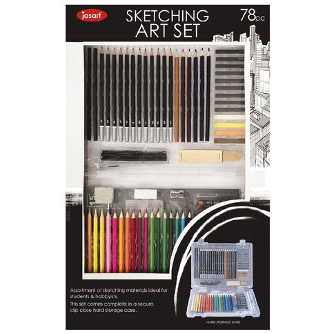 Jasart Art Set Sketching 78 Piece Assorted