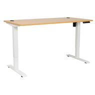 Jasper J Emerge Single Motor HA Desk 1500 x 750 Beech Top White Base
